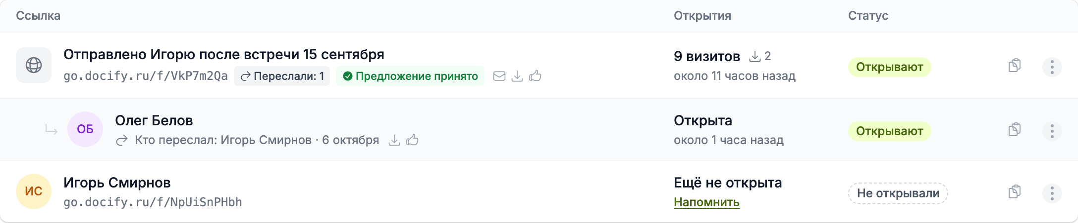 «Ссылки»: ссылка коллеги под исходной